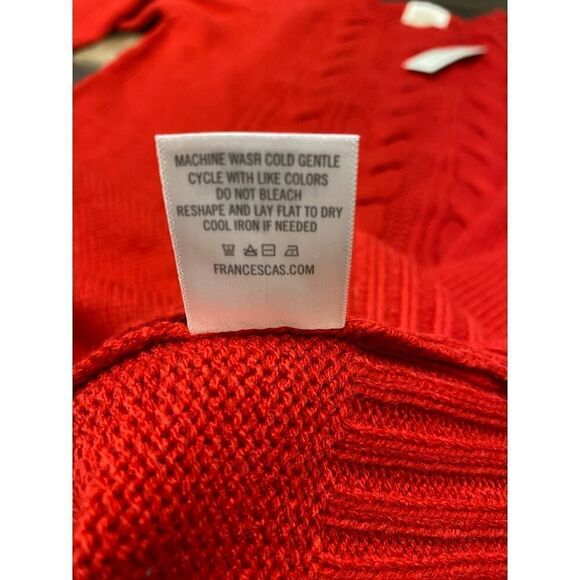 Harper Heritage Francesca's Red Knit Mini Sweater Dress Red Long Sleeve Size M - Picture 9 of 9